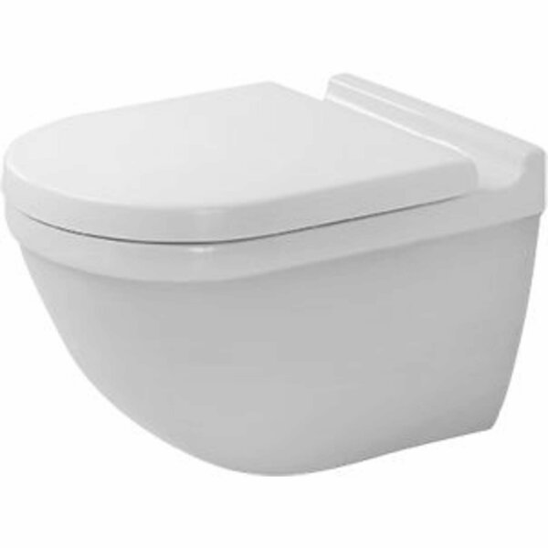 Duravit Toilet WMt, 21 1/4", Starck 3 Wht Durafix, 4.5 l gpf, Wall Mount, White Alphin 2527090092